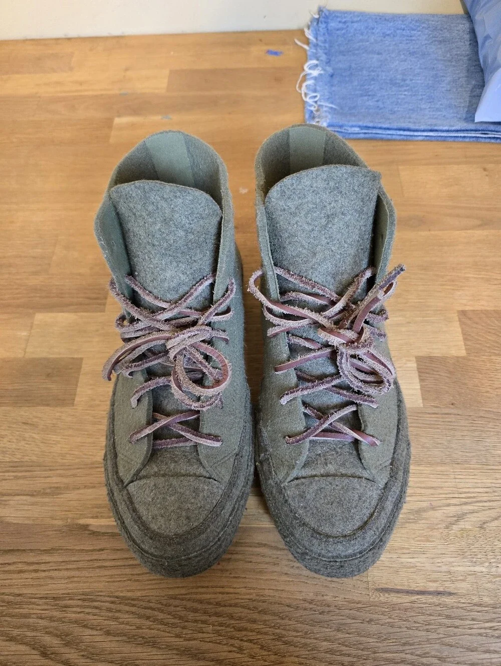 Converse x JW Anderson Chuck 70 Felt High Top Sneakers Olive Green Women's 7 - Picture 3 of 16